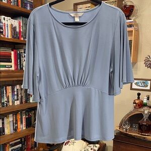 Banana Republic Soft Blue Gathered Blouse